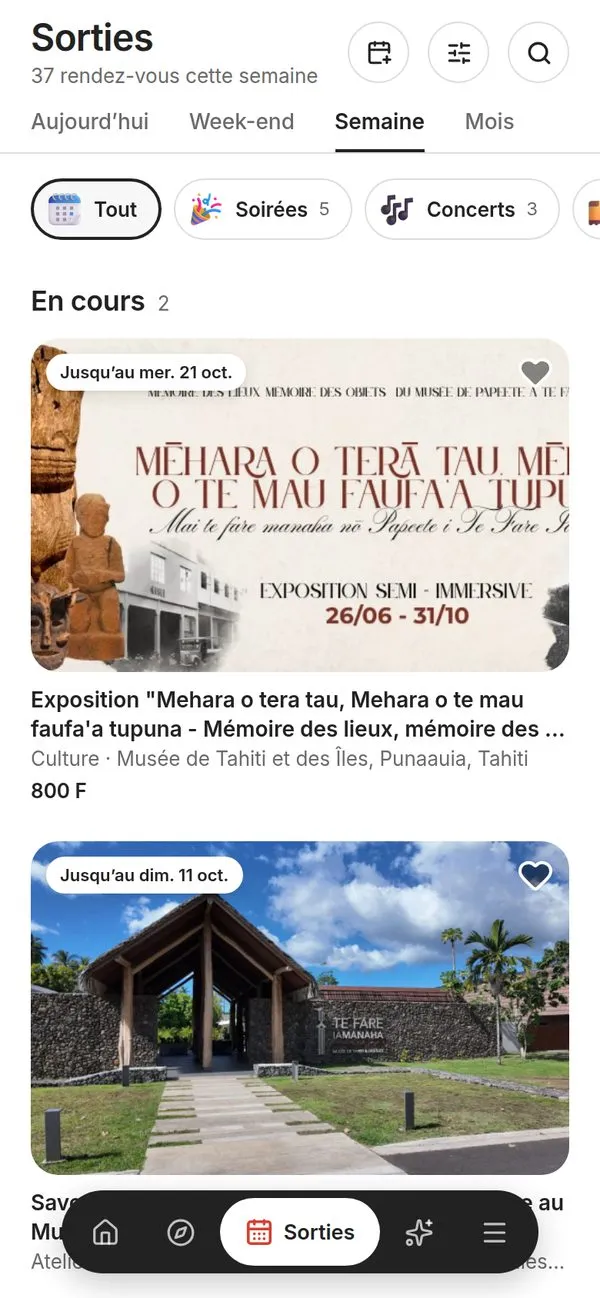 Sorties de la semaine